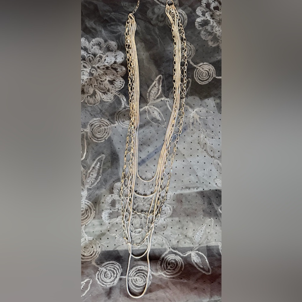 Chic Multi-Layer Silver Plated Necklace - image 5